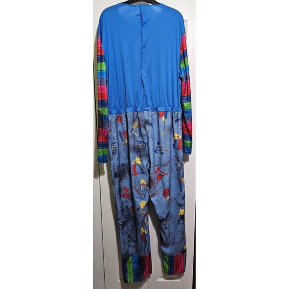 Child's Play Chucky Adult Costume Jumpsuit Mask Halloween Movie Disguise L/XL - Picture 5 of 7